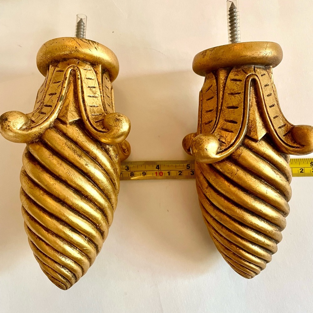 Drapery Finials ~ Gold - Picture 3 of 4